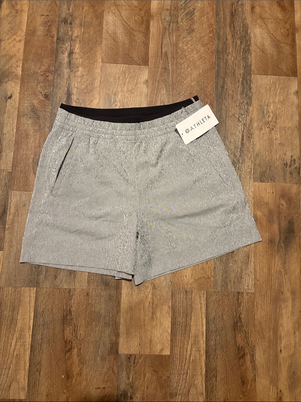 Athleta Gray Elastic-Waist Athletic Shorts
